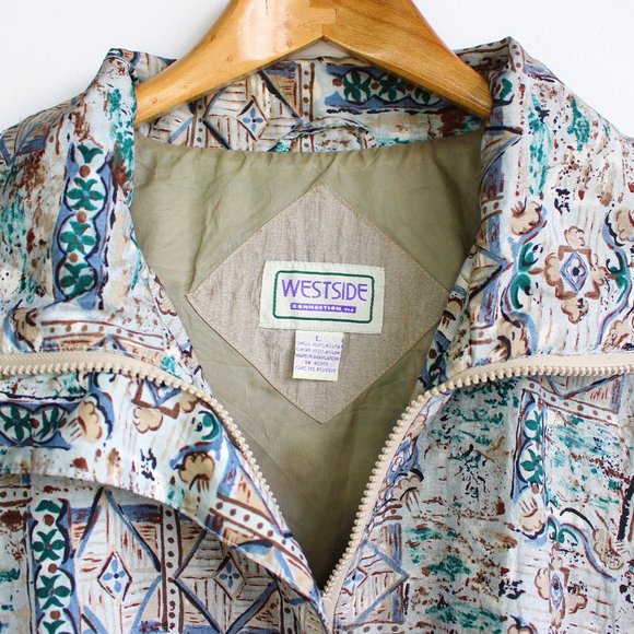 Vintage Silver Abstract Hawaiian Pattern Jacket - Picture 6 of 6